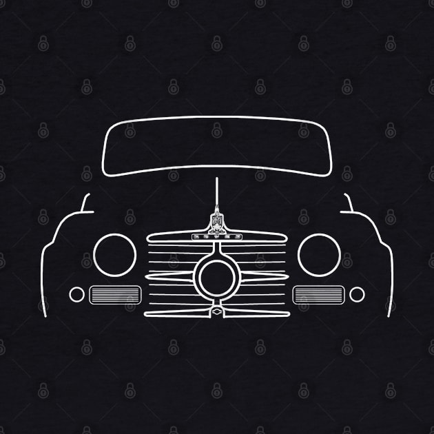 Rover P4 75 Cyclops 1950s British classic car white outline graphic by soitwouldseem